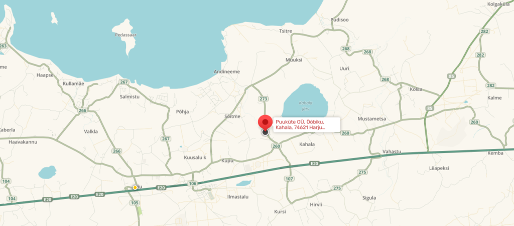 Puuküte OÜ asukoht Waze kaart